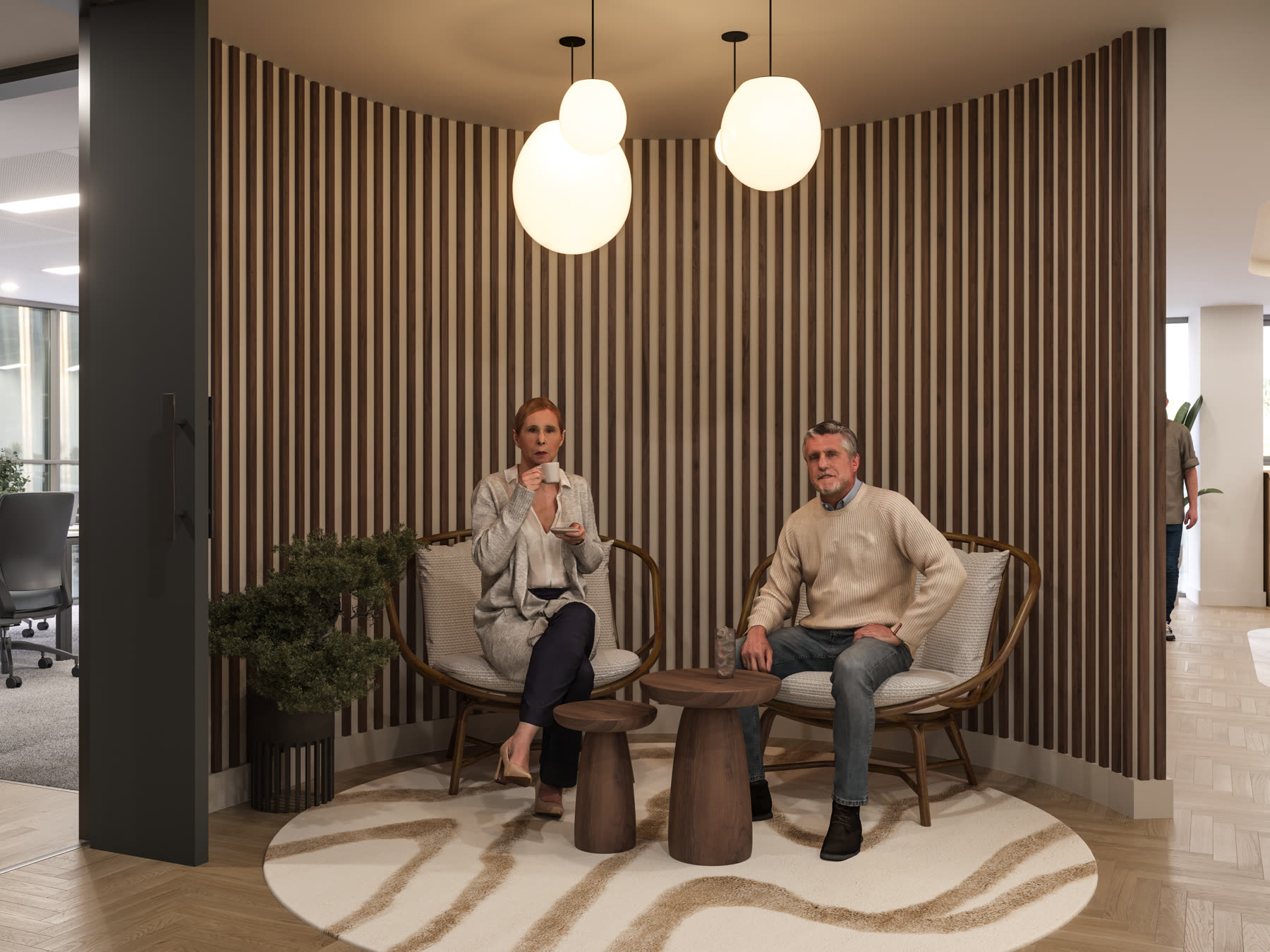 99 Bishopsgate lounge with City views