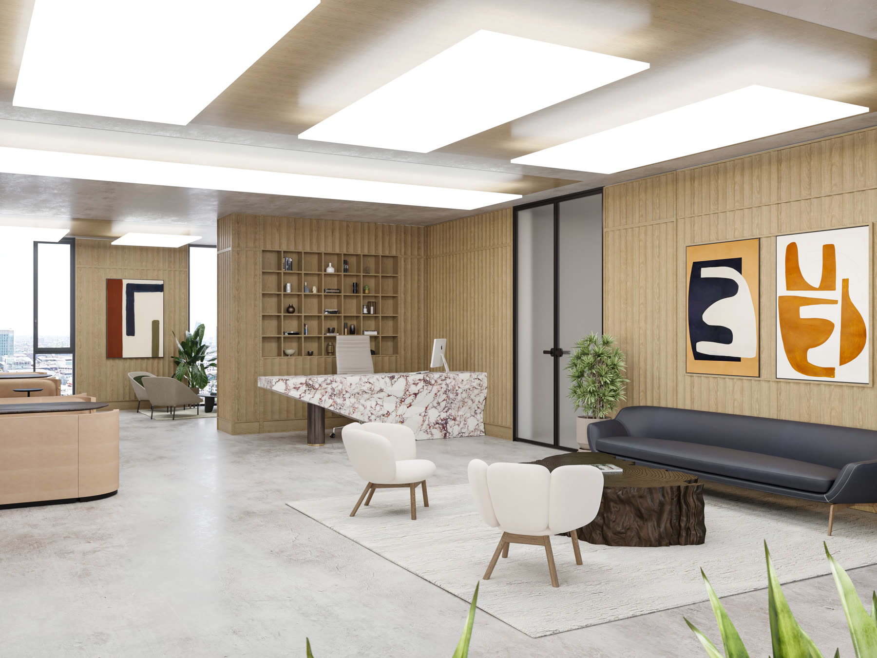 Edge Shoreditch lobby CGI, alternate angle