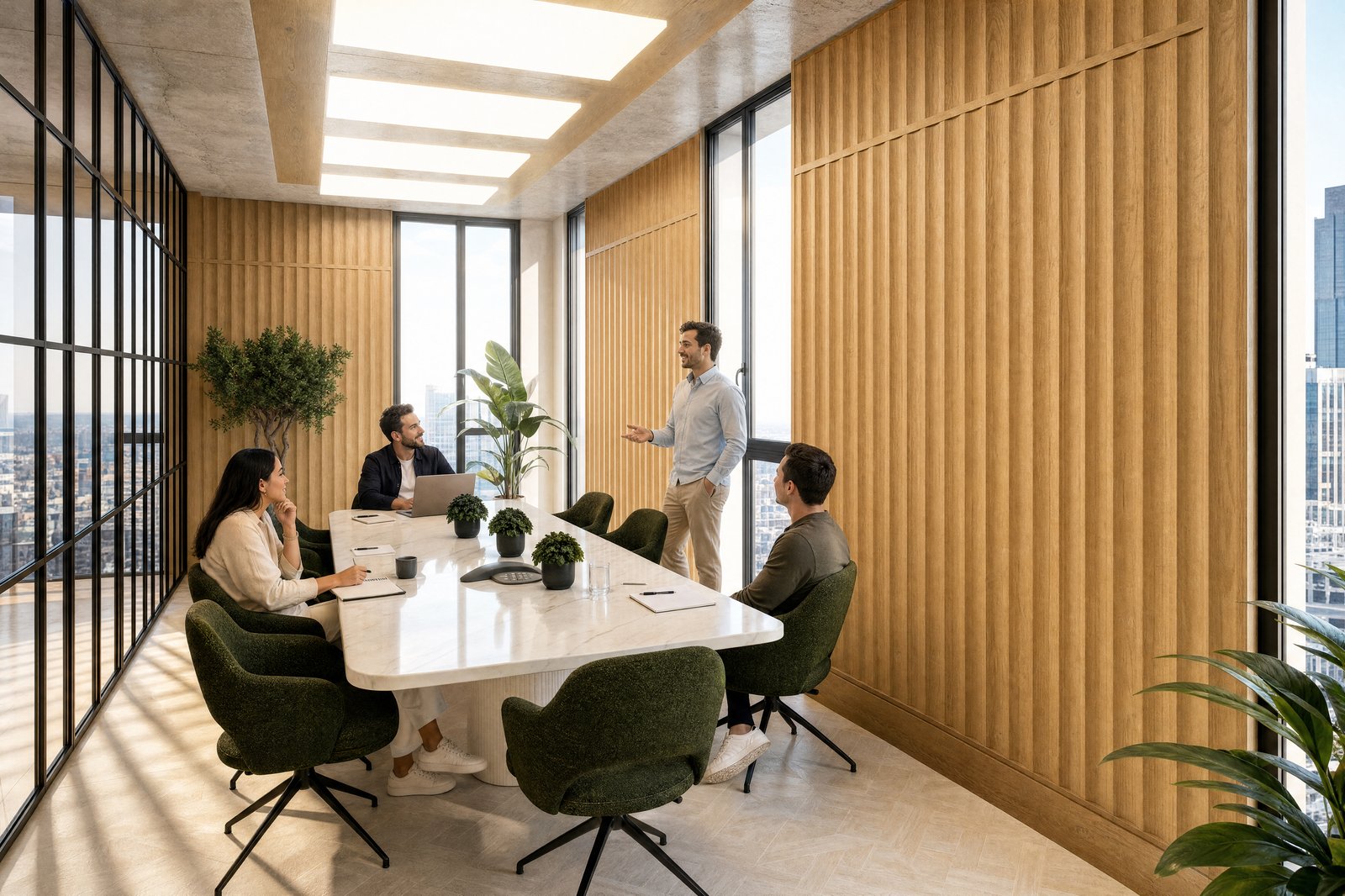 Edge Liverpool Street lifestyle CGI, boardroom in use