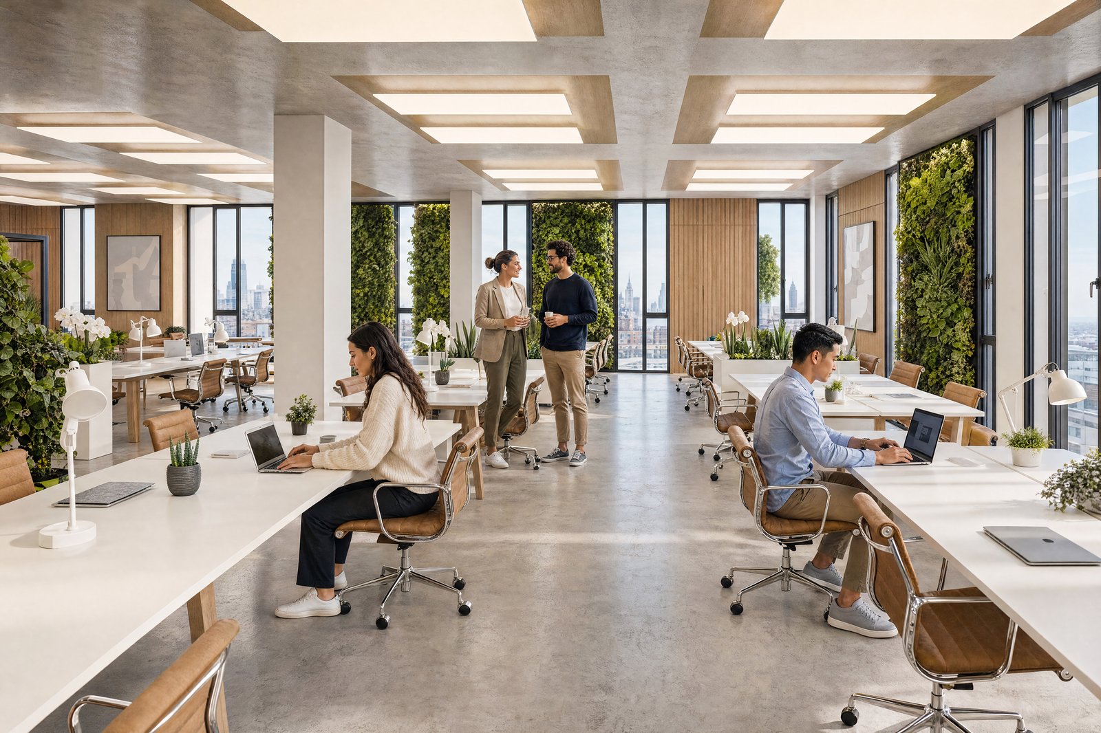 Edge Liverpool Street lifestyle CGI, open workspace in use