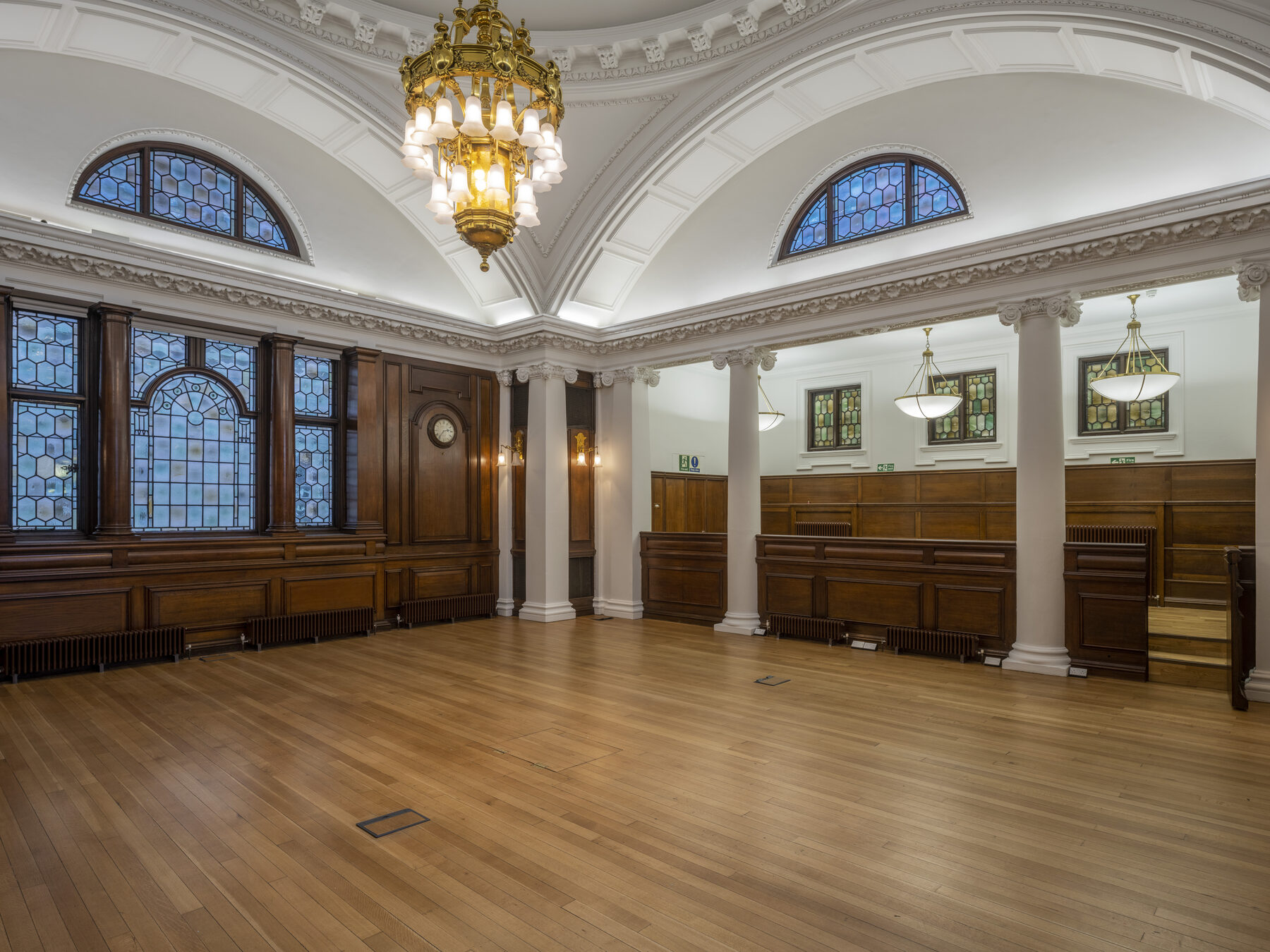 Holborn Town Hall court room, empty heritage shell