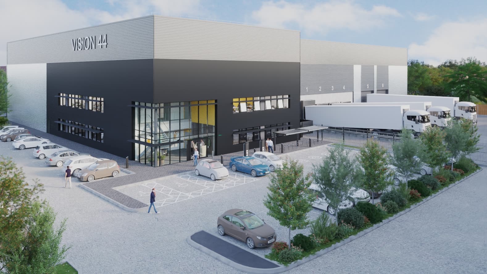 Woodside Industrial Estate, aerial CGI, alternate angle