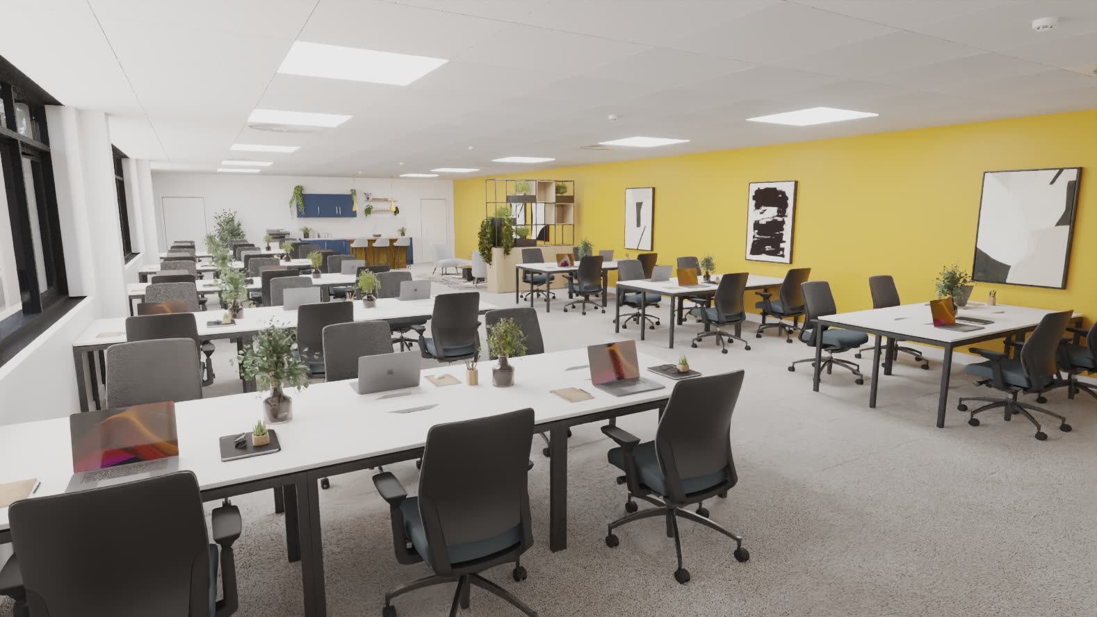 Woodside, office interior CGI, alternative angle