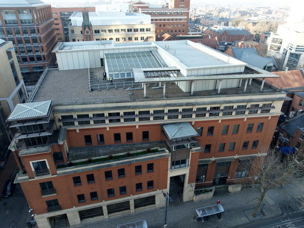 Birmingham commercial building, courtyard and rooftop atrium