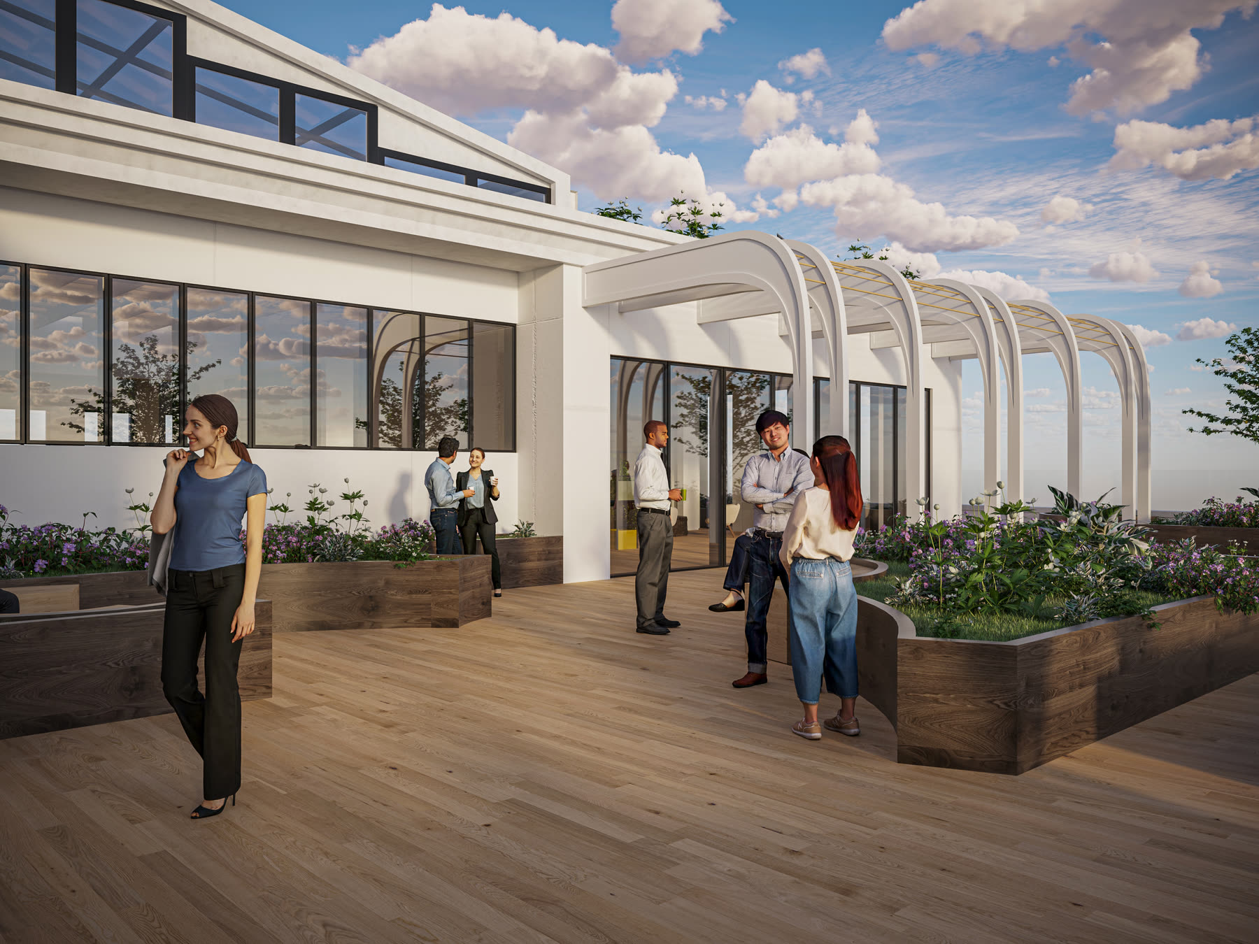 Rooftop garden exterior CGI