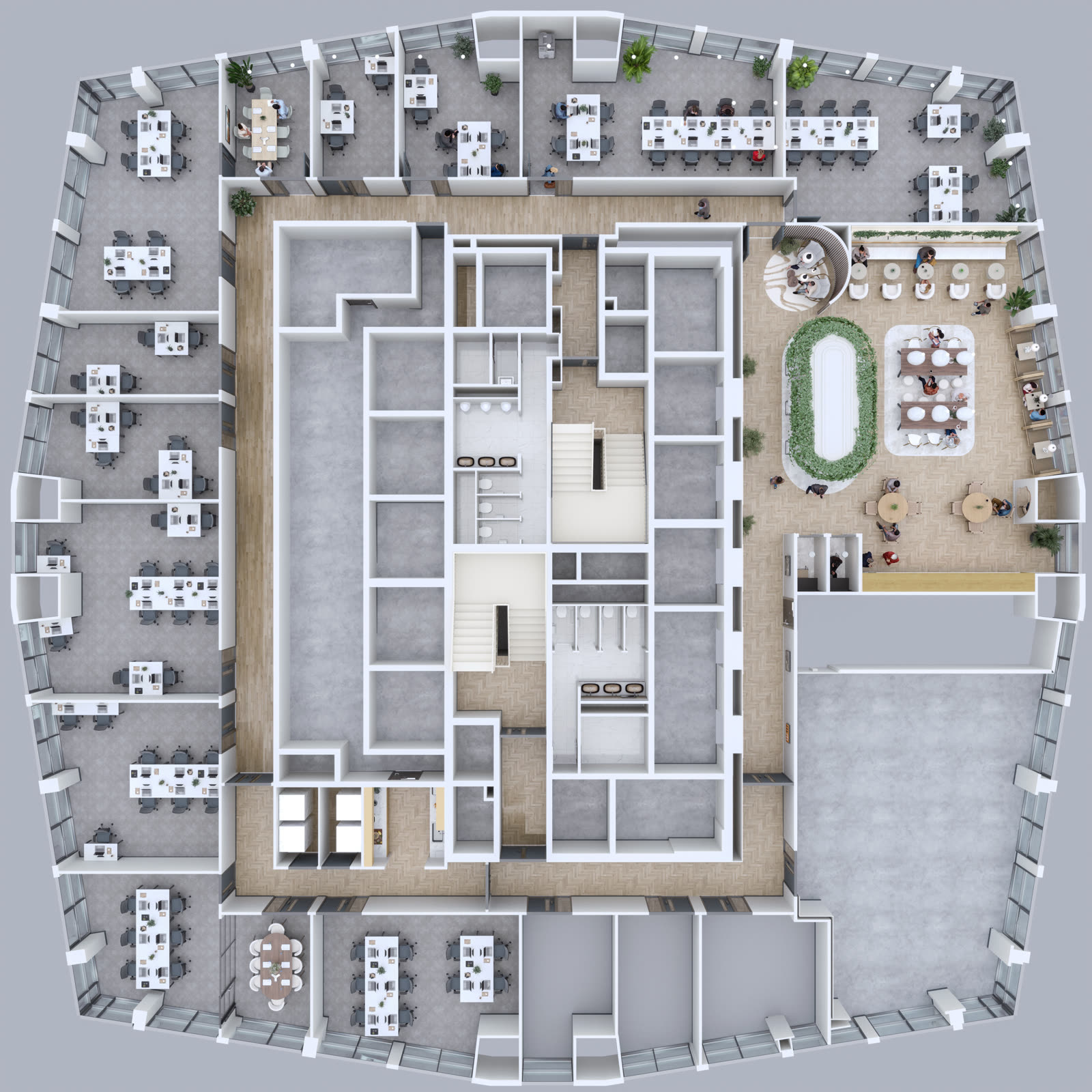 3D aerial floor plan, 99 Bishopsgate 15th floor